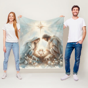Radiant Holy Family Nativity Scene Fleece Blanket