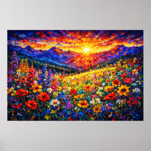 Radiant Horizon: The Wildflower Mountain Surge Poster