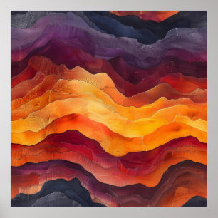 Radiant Horizons – Abstract Layered Landscape Art Poster