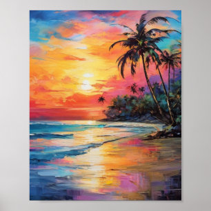 Radiant Horizons: An Impressionistic Sunset Poster