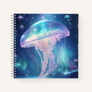 Radiant Jellyfish Glow Neon Fluorescent Notebook