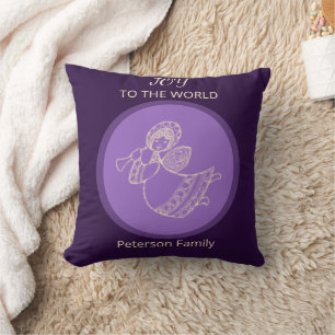 Radiant Lavender Angel of Joy Family Serenity Glow Cushion