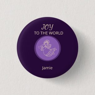 Radiant Lavender Angel of Joy Family Unity Glow 3 Cm Round Badge