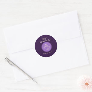 Radiant Lavender Angel of Joy First Name Blessing Classic Round Sticker