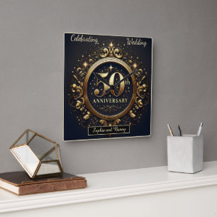 Radiant Legacy: 50 Years of Love Square Wall Clock