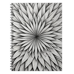 Radiant Line Art Bloom Notebook