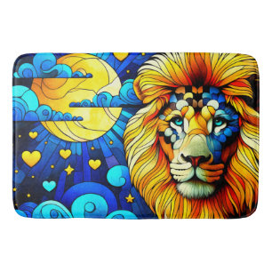 Radiant Lion Moon Scene Bath Mat