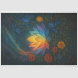 Radiant Lotus in Cosmic Glow Decoupage Paper LGBTQ