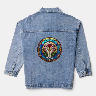 Radiant Love: A Faux Stained Glass Tribute to Mum Denim Jacket