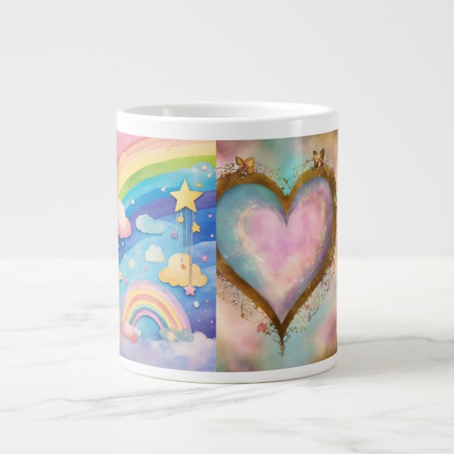 Radiant Love: Heart & Rainbow Fusion Cups  (Front)