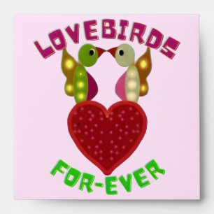 Radiant Lovebirds Heart Design  Envelope