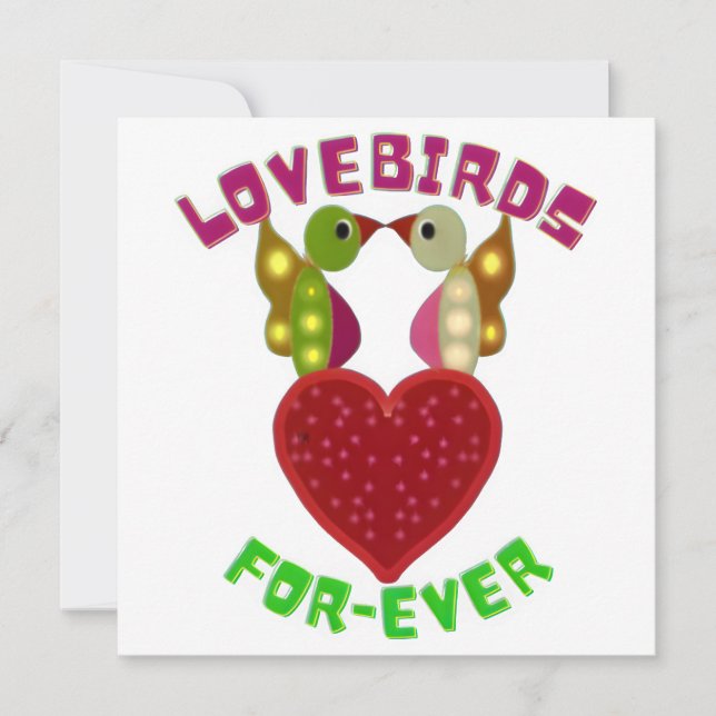 Radiant Lovebirds Heart Design  Invitation (Front)