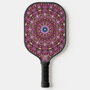 Radiant Magenta Mandala Kaleidoscope Print Pickleball Paddle