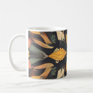 Radiant Mandala: Vibrant Symmetrical Fantasy Art Coffee Mug