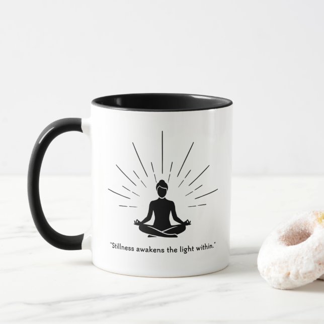 Radiant Meditation Silhouette Mug (With Donut)