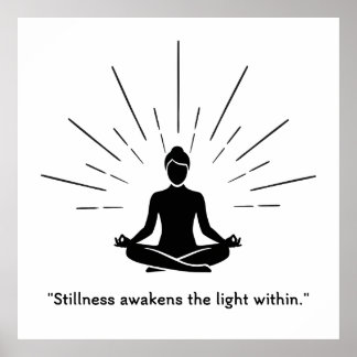 Radiant Meditation Silhouette Poster