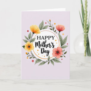 Radiant Mothers Day Wreath Card