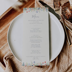 Radiant Multicolor Wildflower Dinner Menu