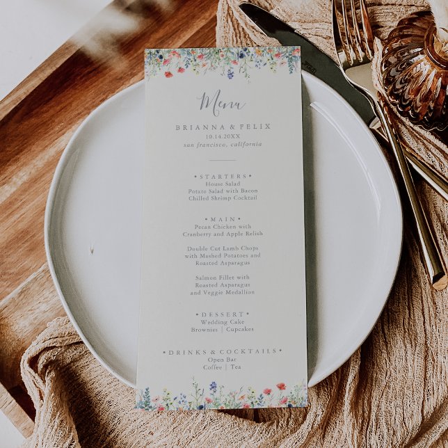 Radiant Multicolor Wildflower Dinner Menu (Creator Uploaded)