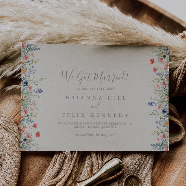 Radiant Multicolor Wildflower Elopement Announcement (Creator Uploaded)