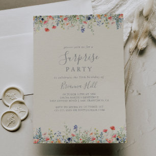 Radiant Multicolor Wildflower Surprise Party Invitation