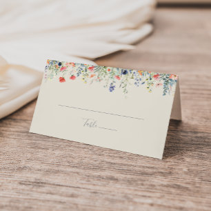 Radiant Multicolor Wildflower Wedding Place Card