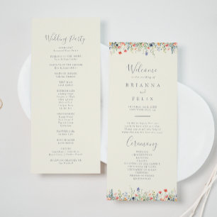 Radiant Multicolor Wildflower Wedding Program
