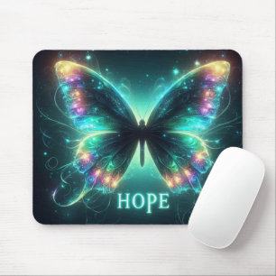 Radiant Multicolored Butterfly Portraying Hope   Mouse Pad