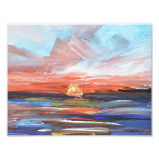 Radiant Ocean Sunset Photo Print