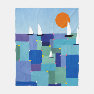 Radiant Ocean Voyage Fleece Blanket