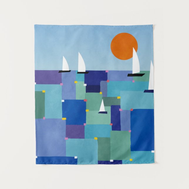 Radiant Ocean Voyage Tapestry (Front)