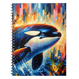 Radiant Orca Horizon – Colourful Sea Light Notebook