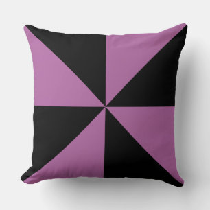 Radiant Orchid and Black Pinwheel Cushion
