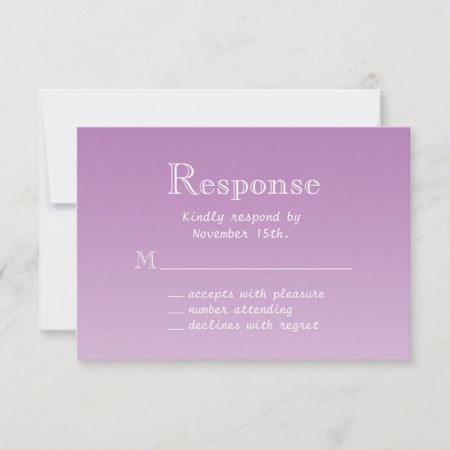 Radiant Orchid Butterfly RSVP Card (Front)