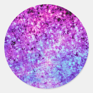 RADIANT ORCHID GALAXY Stars Ombre Cosmic Art Classic Round Sticker