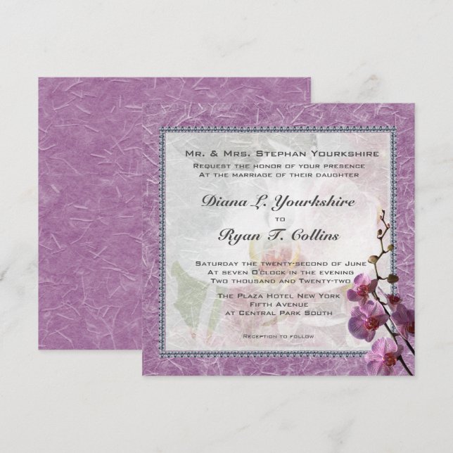 Radiant Orchid Invitation (Front/Back)