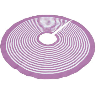 Radiant Orchid Purple White Striped Christmas Brushed Polyester Tree Skirt