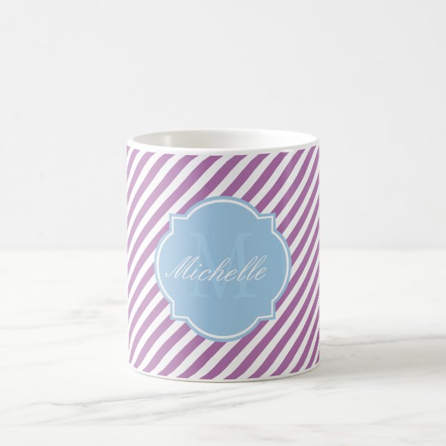 Radiant Orchid Stripe Monogram Mug (Center)