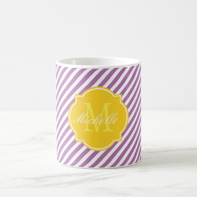 Radiant Orchid Stripe Monogram Mug (Center)