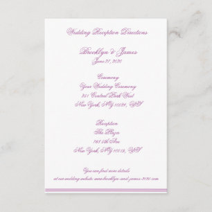 Radiant Orchid Wedding Maps And Directions Enclosure Card