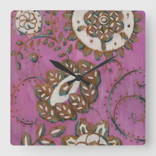 Radiant Ornament II Square Wall Clock