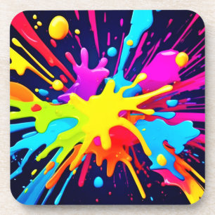 Radiant Paint Explosion Coaster