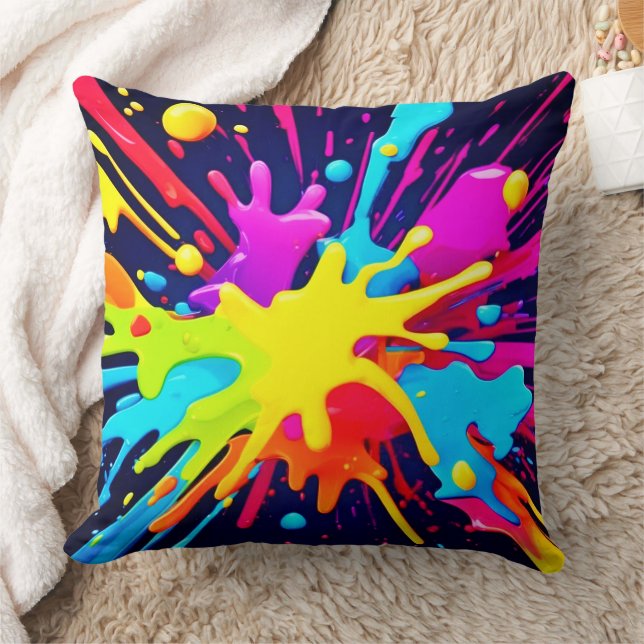 Radiant Paint Explosion Cushion (Blanket)