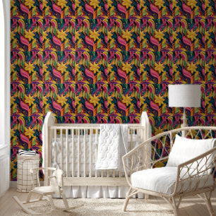Radiant Paper-Art Floral Swirl Wallpaper
