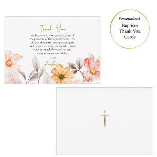 Radiant Pastel Spring Flowers Orthodox Baptism Thank You Card