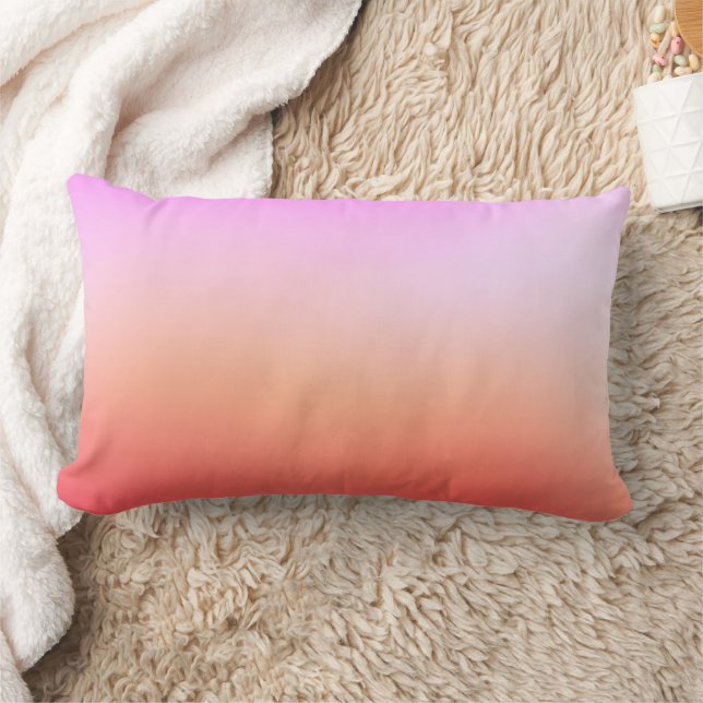 Radiant Pastel Sunset Gradient Lumbar Cushion (Blanket)