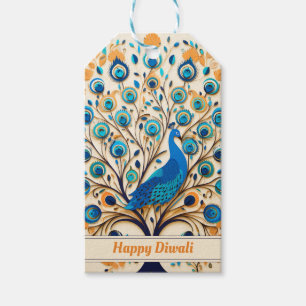 🦚 Radiant Peacock Diwali Blessings Gift Tags