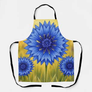 Radiant Petal: Cornflower Blue Apron