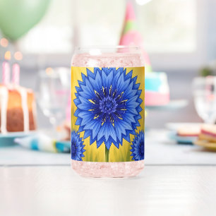 Radiant Petal: Cornflower Blue Can Glass