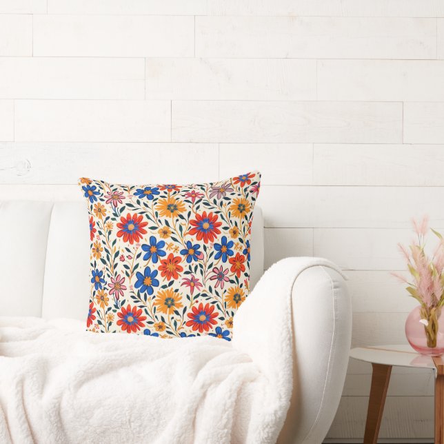 Radiant Petal Path 20x20 Throw Pillow (Couch)